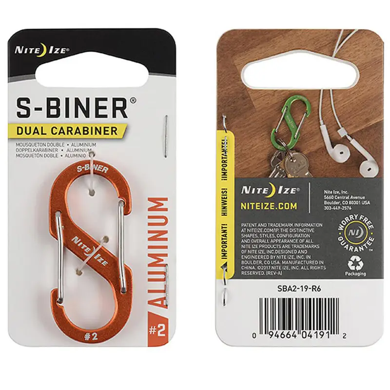 NITE IZE S-Biner Aluminum Dual Carabiner #2 Orange Exclusive Offer
