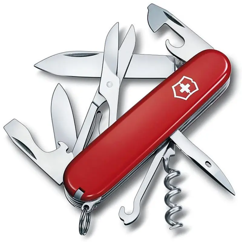 Reduced Price Victorinox Swiss Army Climber Knife 14 Function SS Blade Polymer Handle Red