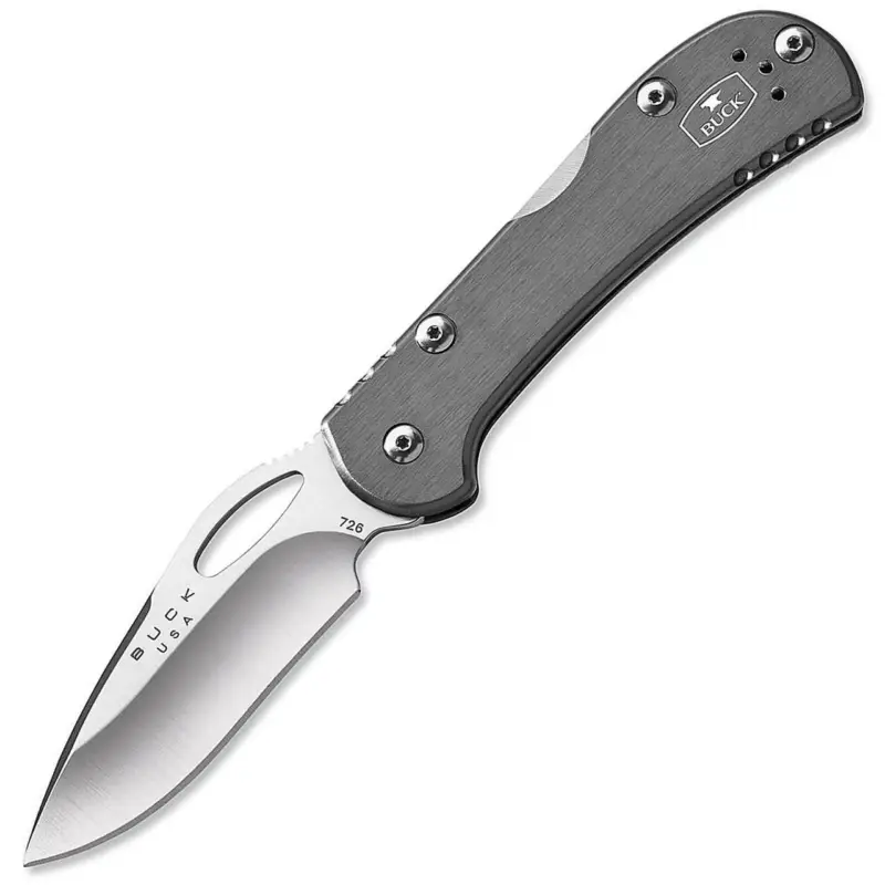 Special Discount Buck Mini SpitFire Folding Knife 2-/4" SS Blade Aluminum Handle Gray