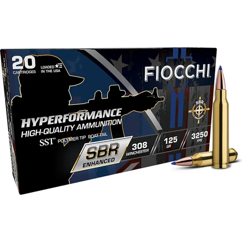 Professional Grade Fiocchi 308SBRA Hyperformance 308Win 125gr Super Shock Tip 20 Per Box/10 Case