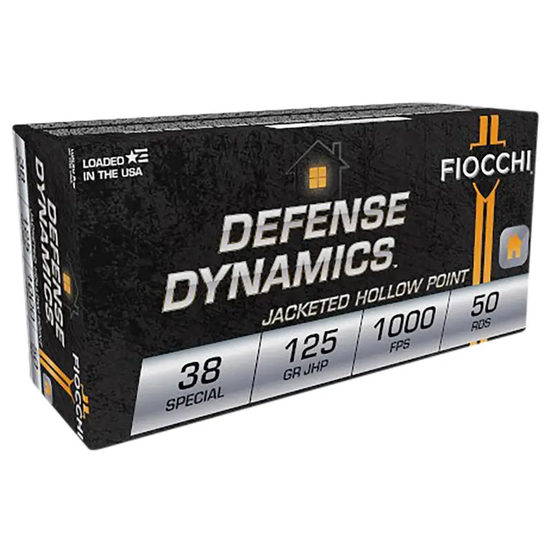 Fiocchi 38F Defense Dynamics 38Special 125gr Jacketed Hollow Point 50 Per Box/20 Case Today Only