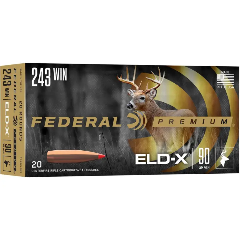 Secure Checkout Federal P243ELDX1 Premium ELD-X 243Win 90gr 20 Per Box/10 Case