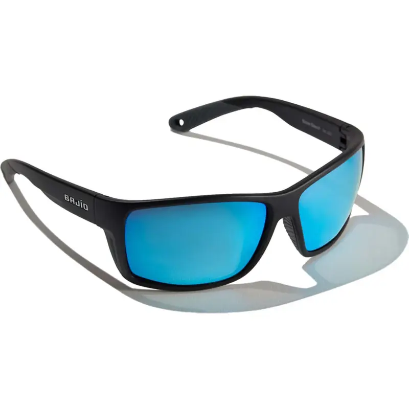 Trending Bajio Bales Beach Sunglasses Black Matte Frame Glass Blue Mirror Lenses