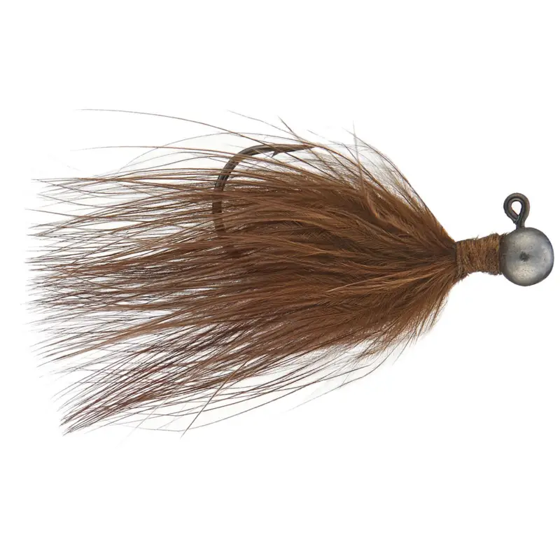Affordable Queen Tackle L.S. Tungsten Ping Hair Jig 2pk Brown 1/8 Oz