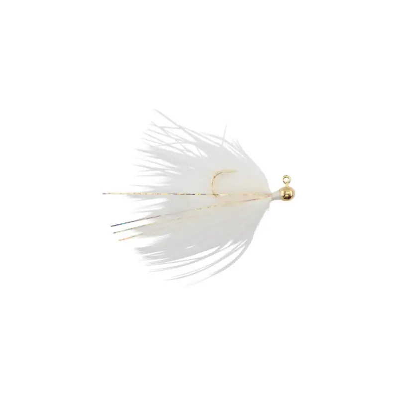 Voodoo Custom Tackle Marabou Jig Gold White 1/32oz Popular