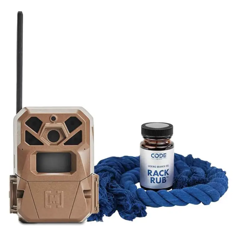 Hassle-Free Returns Moultrie Edge 2 Cellular Trail Camera Scout-N-Scrape Kit, Camera and Code Blue Rope a Dope Bundle