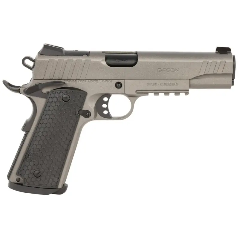 Girsan 391148 MC1911 S Influencer Full Size 10mm Auto 9+1 5" Black Steel Barrel, Tungsten Gray Cerakote Optic Ready/Serrated Steel Slide & Frame w/Picatinny Rail & Beavertail, Gray Polymer Grip Trending