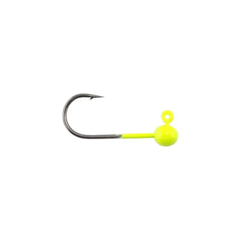 High Quality Voodoo Custom Tackle Round Jighead 5Pk Green Chartreuse 1/16oz
