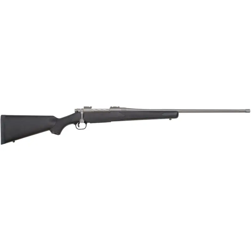 Mossberg 28135 Patriot Full Size 300 Win Mag 3+1 24" Stainless Cerakote Fluted Barrel, Stainless Cerakote Receiver Drilled & Tapped, Black Fixed Synthetic Stock, Right Hand New Release