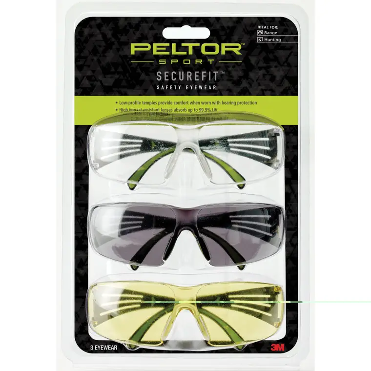 3M/Peltor SecureFit 400 | Anti-fog Glasses | Lightweight | Amber/Clear/Gray | Safety Eyewear 3-Pack | SF400-P3PK-6 Buy Direct