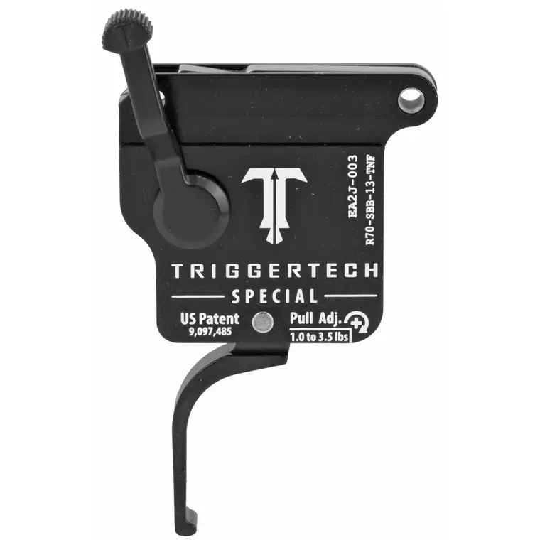 Clearance TriggerTech Trigger | 1.0-3.5LB Pull Weight | Fits Remington 700 | Special Flat Clean Trigger | Right Hand | Adjustable | Black Finish | Includes Installation Tools | Instruction Book | & Patch | R70-SBB-13-TNF