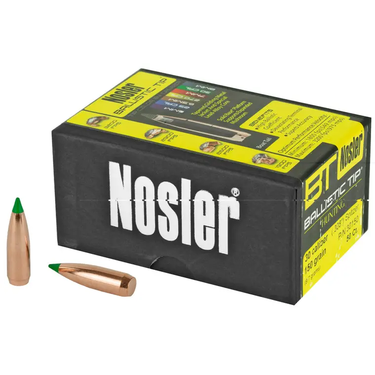 Sale Nosler Ballistic Tip | .308 Diameter | 30 Caliber | 150 Grain | Spitzer Boat Tail | 50 Count | 30150