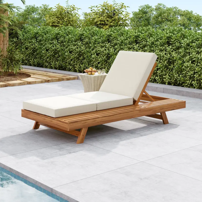 Walker Edison | Outdoor Patio Lounge Chaise Chair New Release
