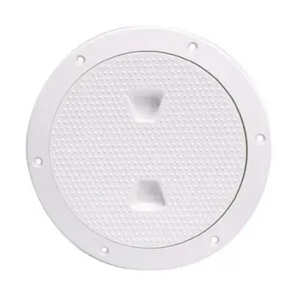 Beckson 6" Non-Skid Screw-Out Deck Plate - White Final Sale