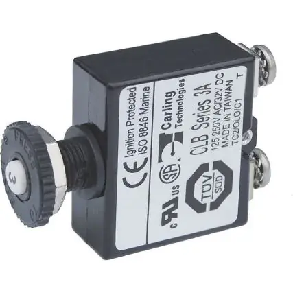 In Demand Blue Sea Push Button Reset Only Screw Terminal Circuit Breaker - 3 Amps