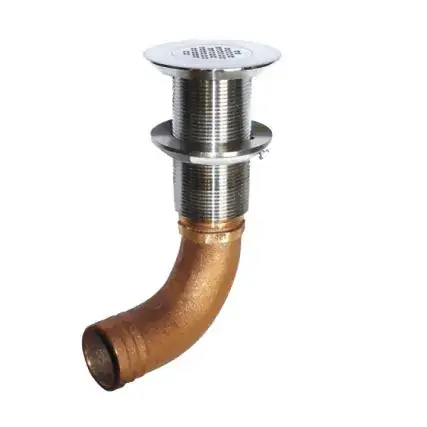 Groco 1-1/4" Hose Barb Stainless 90 Degree Deck Drain Discount