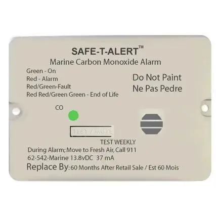 Safe-T-Alert 62 Series Carbon Monoxide Alarm - 12v - 62-542-Marine - Flush Mount - White Must Have