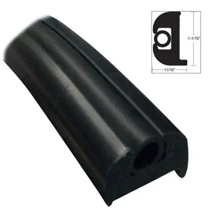 Markdown Taco Flex Vinyl Rub Rail Kit - Black W/Black Insert - 50' - 1-1/16"
