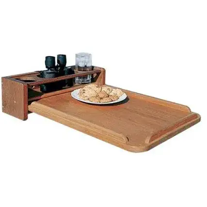 Whitecap Teak Drinkholder W/Removable Cockpit Table Top - Holds 4 Glasses Sale