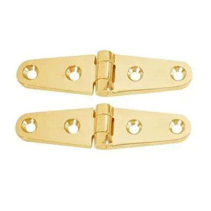 Whitecap Strap Hinge - Polished Brass - 4" X 1" - Pair Next Day Delivery