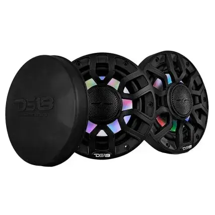 Ds18 6.5" 2-Way Coaxial Marine Speakers W/Digital Led Lights & Bullet Tweeter - Black - 150w, 4-Ohm Limited Offer