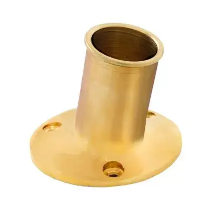 Whitecap Top Mount Flag Pole Socket - 1" Id - Polished Brass Clearance