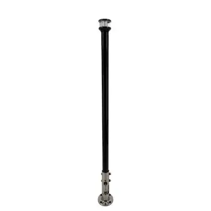 Fan Favorite Seaview 24" Manually Folding Light Post W/316 Stainless Steel Base & Ltbled12c5 Navigation Light - Black