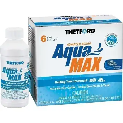 Genuine Thetford Aquamax Holding Tank Treatment - 6-Pack - 8oz Liquid - Spring Shower Scent
