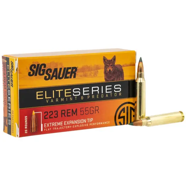 Budget SIG SAUER Varmint & Predator 223 Rem 55gr 20rd Box Ammo (E223V2-20)