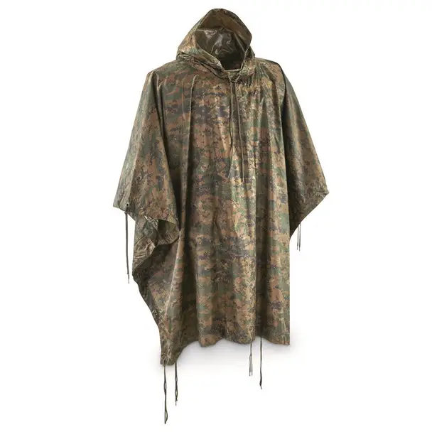 One Day Deal MIL-TEC Ripstop Digital Woodland Camo Wet Weather Poncho (10630071)