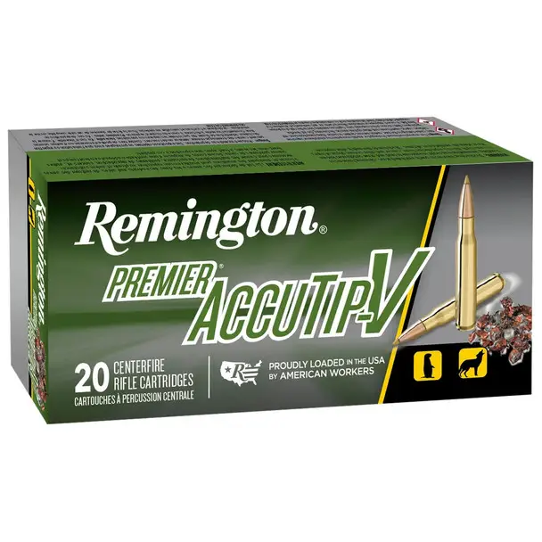 Low Price REMINGTON Premier .224 Valkyrie 60Gr Accutip-V Boat Tail 20rd Rifle Ammo (21202)