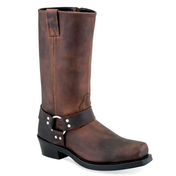 OLD WEST Men's Brown Distressed Harness Boot (MB2060) Brand New