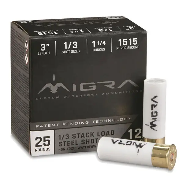 Professional Grade FORT SCOTT MUNITIONS Migra 12 Gauge 3in 1/3 Stack Load Shotgun Ammo (M-12S1-3)