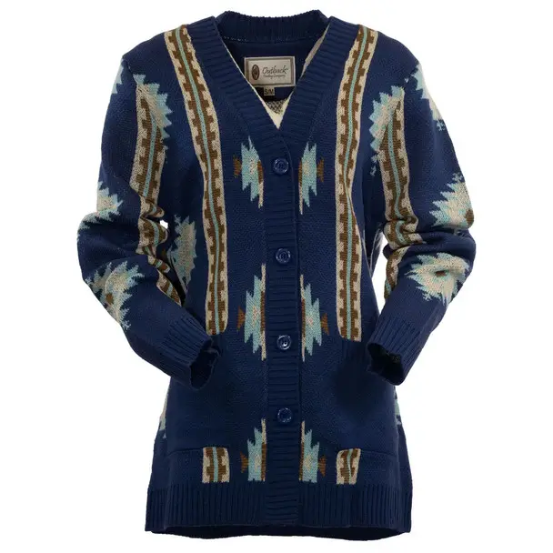 Top Rated OUTBACK TRADING Women's Leilani Navy Cardigan (40237-NVY)