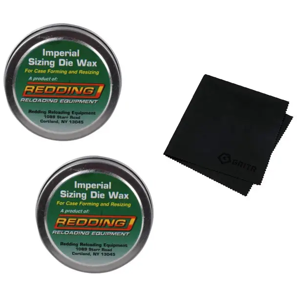 Hot Deal REDDING Imperial 2-Pack Sizing Die Wax With Gritr Microfibre (21022-x2-BUNDLE)