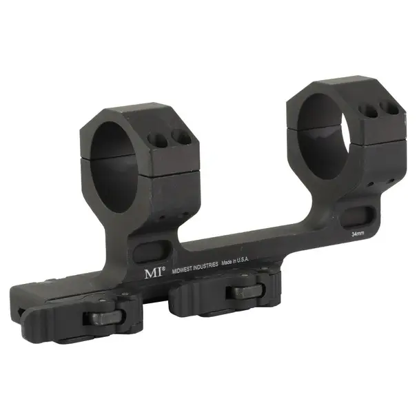 High Quality Midwest Industries Scope Mount, 34mm, Quick Detach Mount, 1.93" Height With 1.5" Offset, Fits Picatinny, Anodized Finish, Black MI-QD34SMH