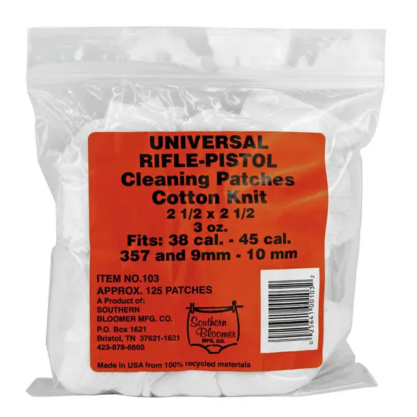 Bargain Southern Bloomer Cotton Patch, 2.5"X2.5" For Universal Gun Cleaning, 125 Per Bag #103