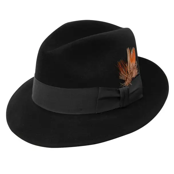 STETSON Saxon Fur Felt Black Fedora Hat (TFSAXN-022007) Limited Offer