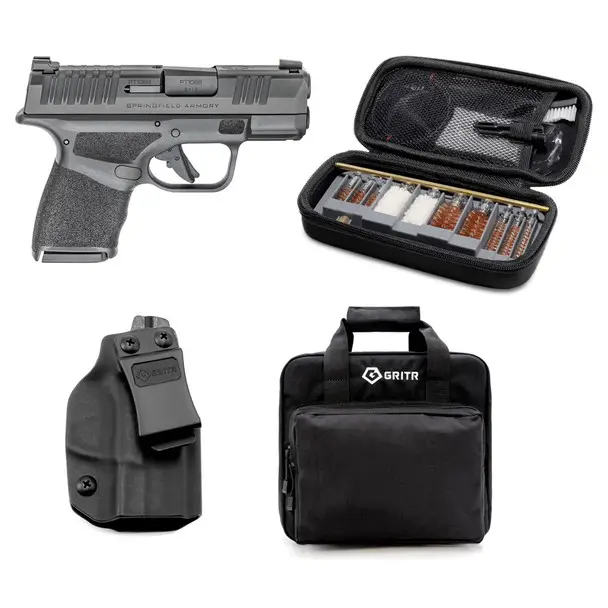 Price Cut SPRINGFIELD ARMORY Hellcat 3in Micro-Compact 9mm Pistol with GRITR Hellcat IWB RH Kydex Gun Holster for Springfield Hellcat, GRITR Multi-Caliber Gun Cleaning Kit and GRITR Soft Black Pistol Case