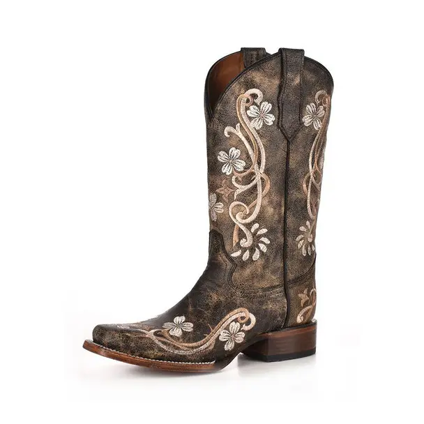 Buy Online CIRCLE G by CORRAL Womens Black/Multi Color Floral Embroidery Boots (L5241-LD)