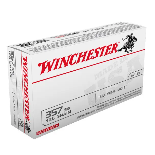 WINCHESTER .357 Sig 125Gr FMJ 50rd Box Ammo (Q4309) New Release
