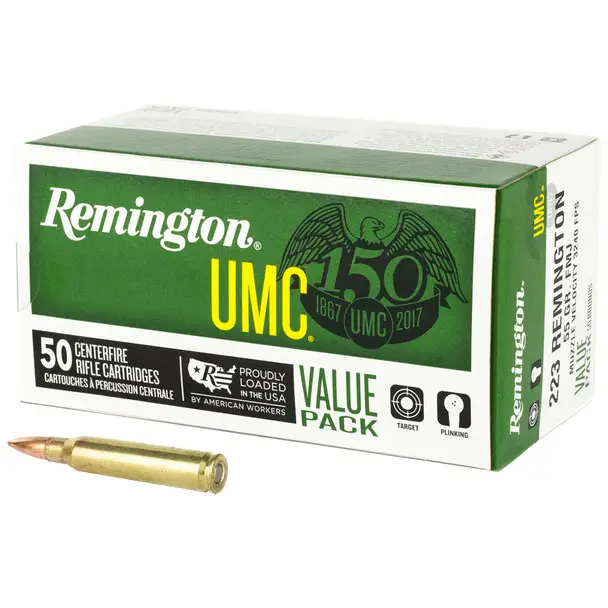 Buy Online REMINGTON UMC 223 Rem 55Gr FMJ 50rd Box Bullets (23966)