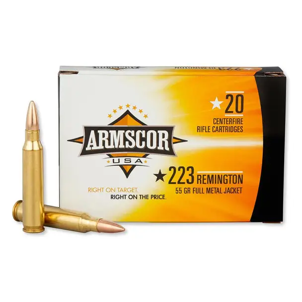 Price Drop ARMSCOR 223 Rem 55 Grain FMJ 20rd Box Rifle Ammo (FAC223-1N)