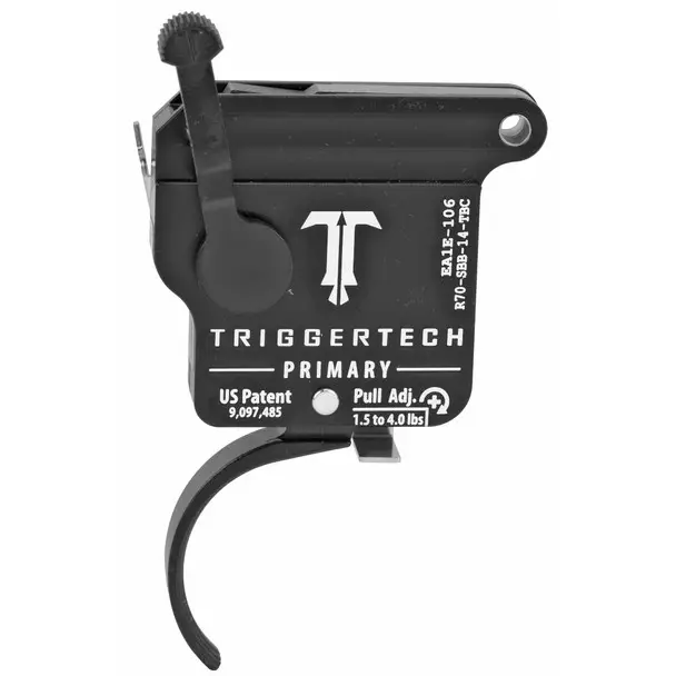 TriggerTech Trigger, 1.5-4LB Pull Weight, Fits Remington 700, Primary Curved Trigger, Bolt Release Model, Right Hand, Adjustable, Black Finish, Includes Installation Tools, Instruction Book, & TriggerTech Patch R70-SBB-14-TBC Same Day Shipping