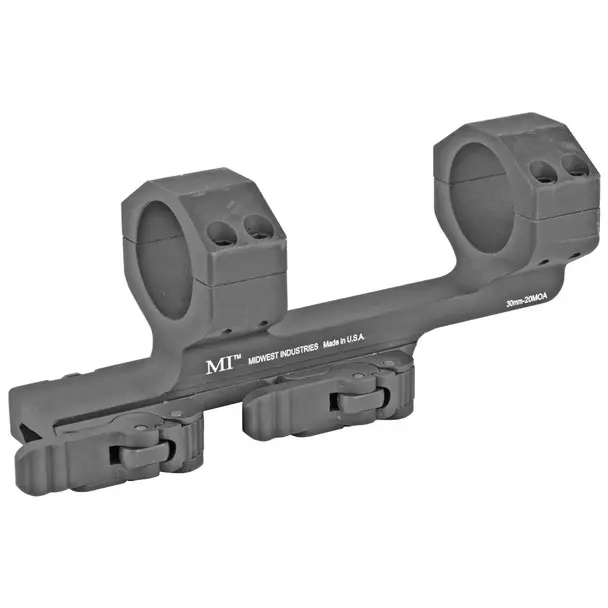 Last Chance Midwest Industries QD Scope Mount, 30mm, 20 MOA Elevation, Aluminum, Black Anodized Finish MI-QD30SM-20MOA