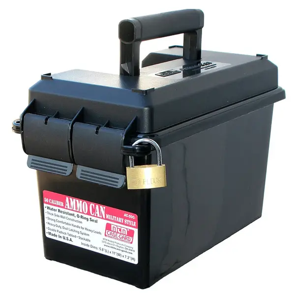Professional Grade MTM CASE-GARD 50 Caliber Black Ammo Can (AC50C40)