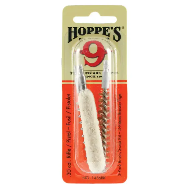 Deal HOPPE'S 3-Pack .30 Caliber Phosphor Bronze Brush and Swab Kit (1456BK)