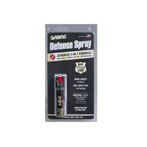 SABRE 3-IN-1 Compact Pepper Spray with Clip (P-22) Genuine
