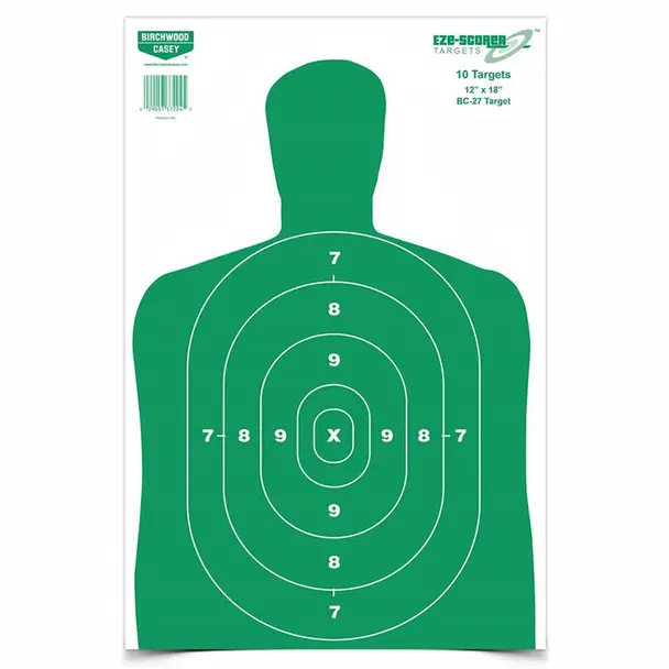 Affordable BIRCHWOOD CASEY Eze-Scorer 12x18in BC-27 Green Target, 10-Pack (37204)