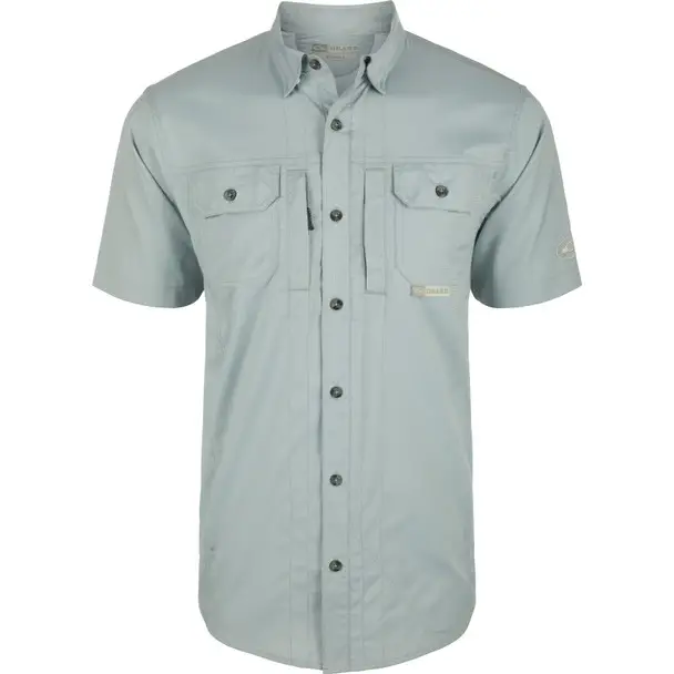 Secure Checkout DRAKE Mens Wingshooter Trey Solid Dobby Button-Down Quarry SS Shirt (DS2605-QRY)